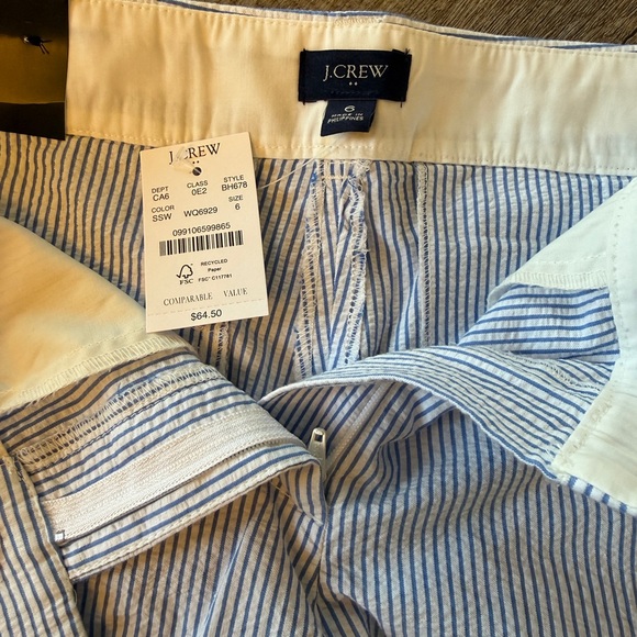 J. Crew Light Blue Striped Scalloped Shorts - Picture 2 of 5